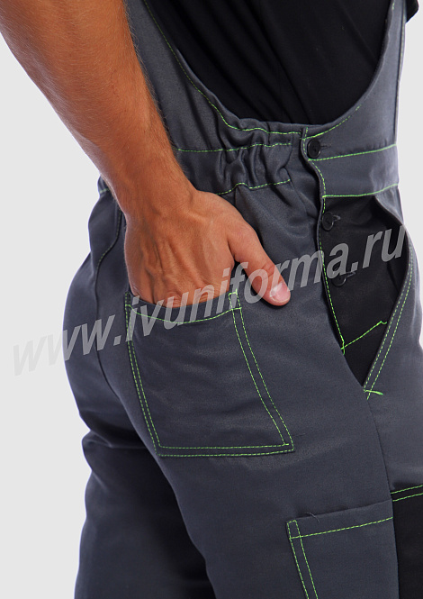 Костюм рабочий мужской (с полукомбинезоном) арт. Р-02-92-ГР