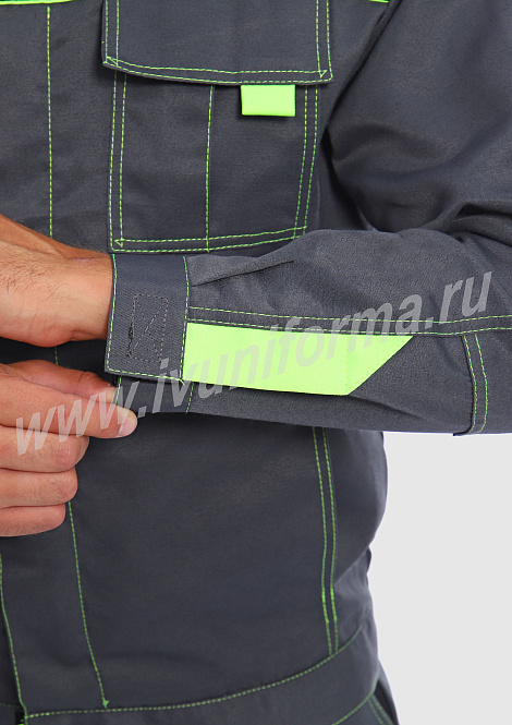 Костюм рабочий мужской (с полукомбинезоном) арт. Р-02-92-ГР