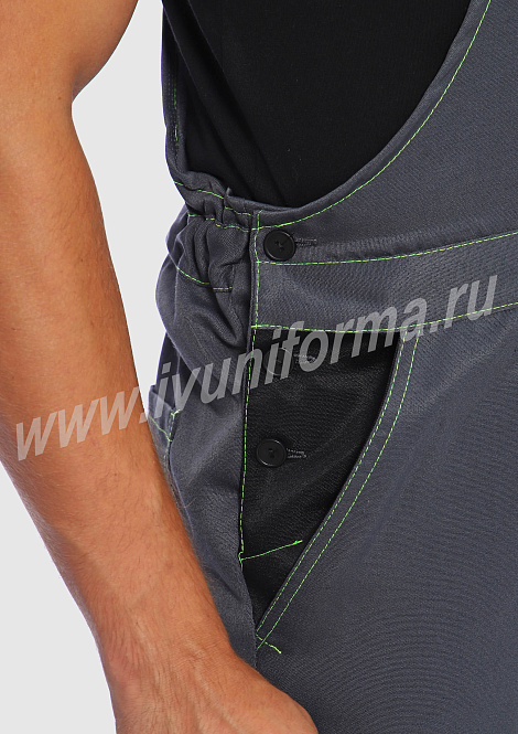 Костюм рабочий мужской (с полукомбинезоном) арт. Р-02-92-ГР