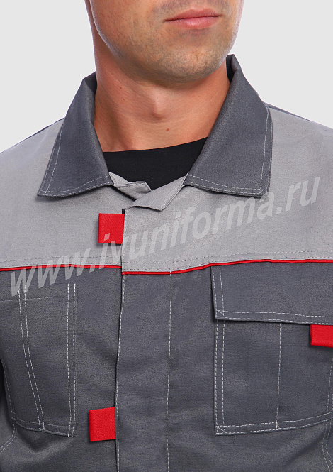 Костюм рабочий мужской (с полукомбинезоном) арт. Р-02-92-ГР