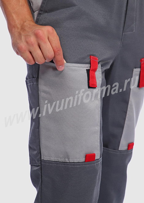 Костюм рабочий мужской (с полукомбинезоном) арт. Р-02-92-ГР