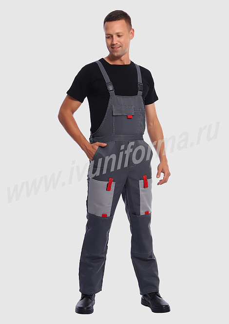 Костюм рабочий мужской (с полукомбинезоном) арт. Р-02-92-ГР